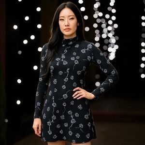 90s Dress Esse Medium Glitter Black Grunge Cocktail Mesh Clubwear Y2K